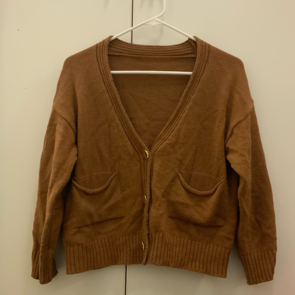 Brown beige cardigan